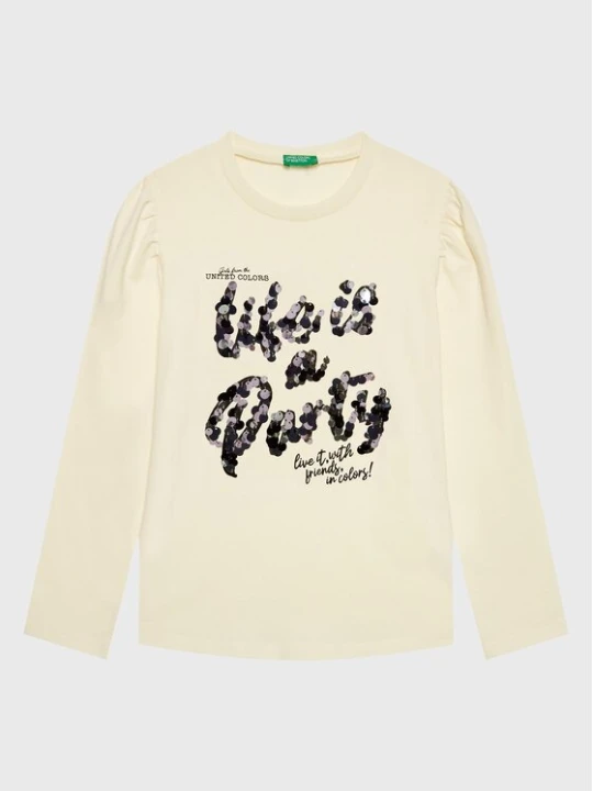 Zdjęcie produktu United Colors Of Benetton Bluzka 3YN4C108T Biały Regular Fit