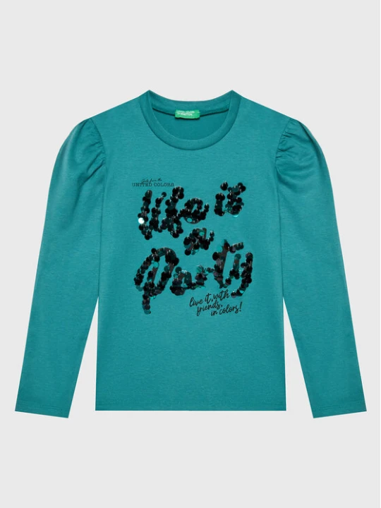 Zdjęcie produktu United Colors Of Benetton Bluzka 3YN4C108T Zielony Regular Fit