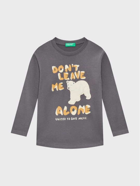 Zdjęcie produktu United Colors Of Benetton Bluzka 3YN4G106D Szary Regular Fit