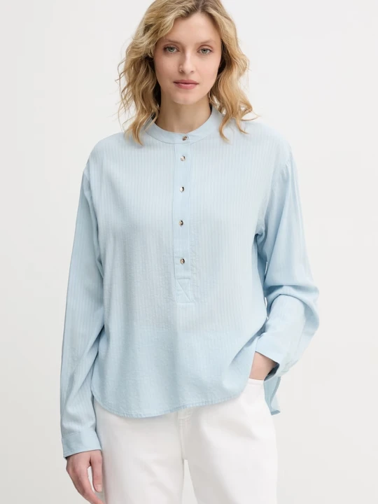 Zdjęcie produktu United Colors of Benetton bluzka damska z wiskozą niebieski