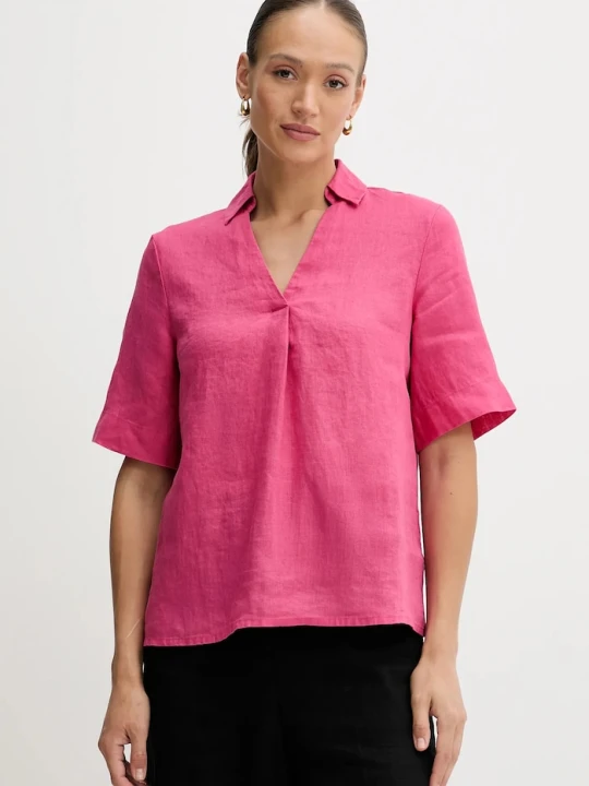 Zdjęcie produktu United Colors of Benetton bluzka lniana różowy