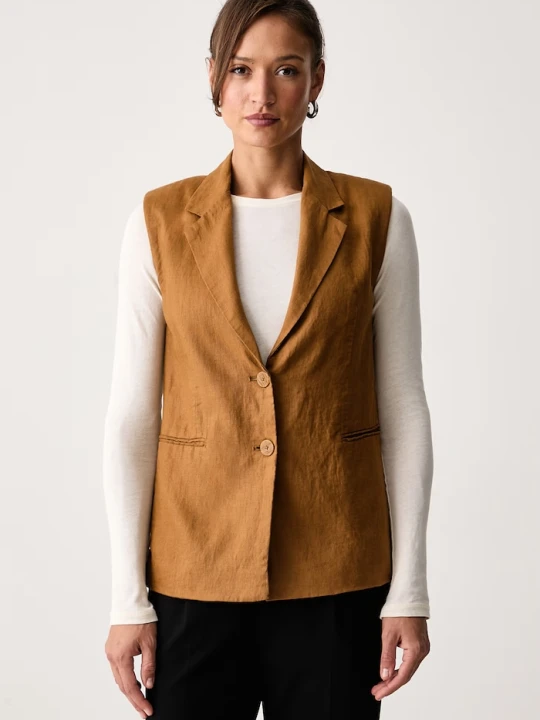 Zdjęcie produktu United Colors of Benetton kamizelka damska lniana