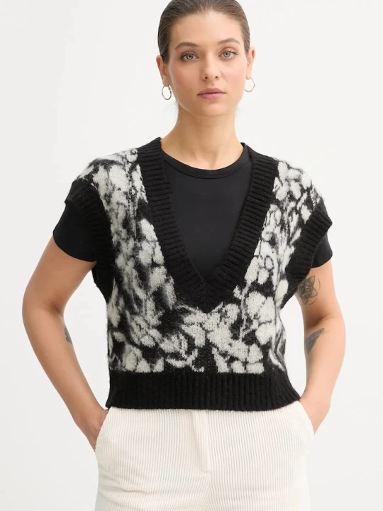 Zdjęcie produktu United Colors of Benetton kamizelka z domieszką moheru czarny