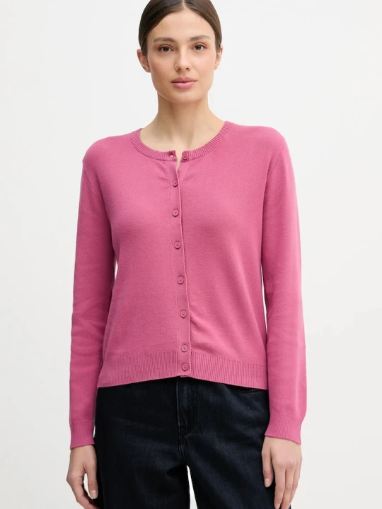 Zdjęcie produktu United Colors of Benetton kardigan damski bawełniany fioletowy