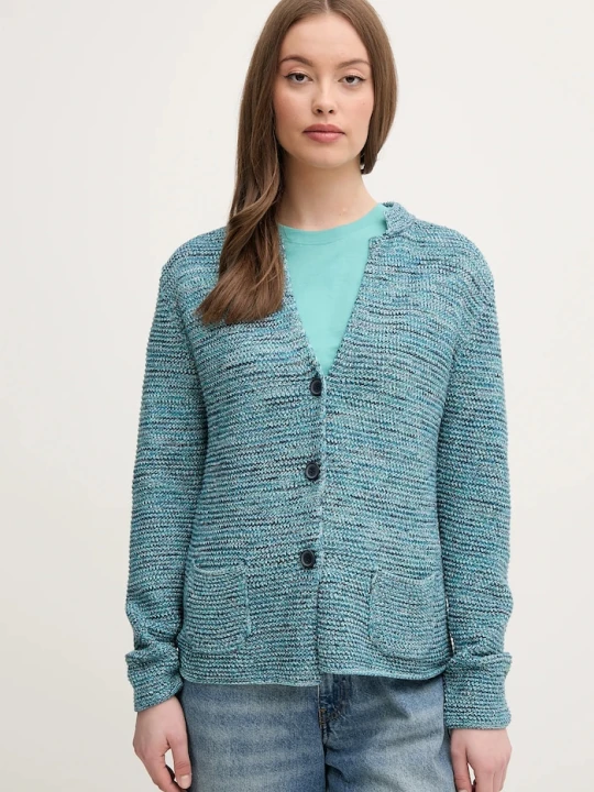 Zdjęcie produktu United Colors of Benetton kardigan bawełniany turkusowy