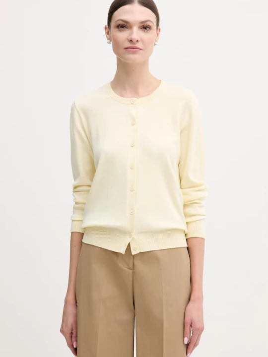 Zdjęcie produktu United Colors of Benetton kardigan damski bawełniany żółty