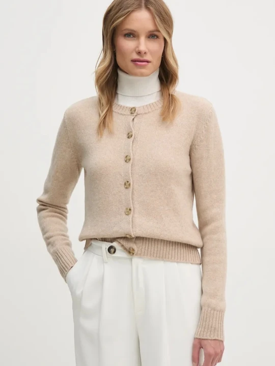 Zdjęcie produktu United Colors of Benetton kardigan wełniany beżowy
