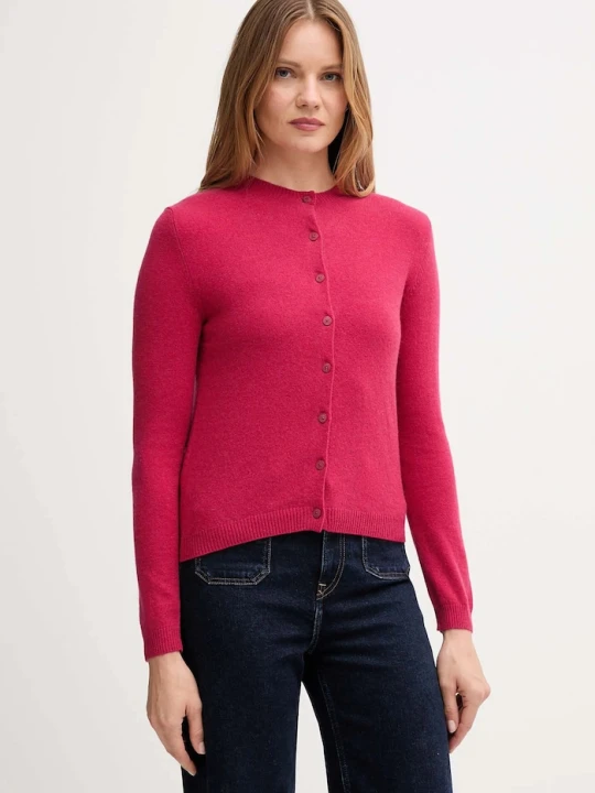 Zdjęcie produktu United Colors of Benetton kardigan z dodatkiem wełny różowy