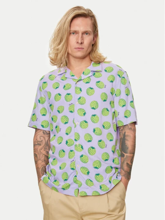 Zdjęcie produktu United Colors Of Benetton Koszula 5XRBUQ047 Fioletowy Regular Fit