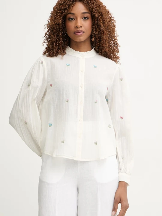 Zdjęcie produktu United Colors of Benetton koszula damska bawełniana beżowy