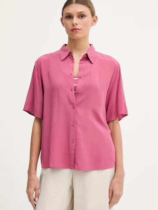 Zdjęcie produktu United Colors of Benetton koszula damska z wiskozy różowy