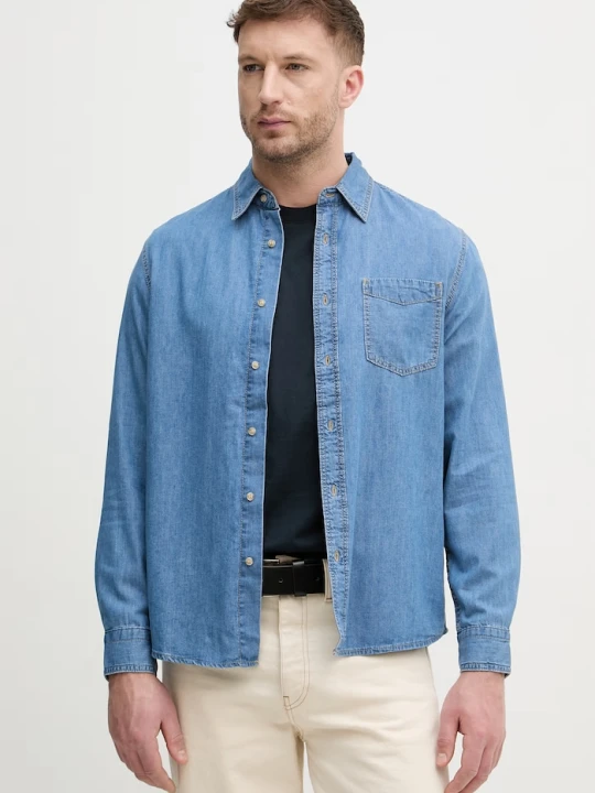 Zdjęcie produktu United Colors of Benetton koszula męska jeansowa niebieski