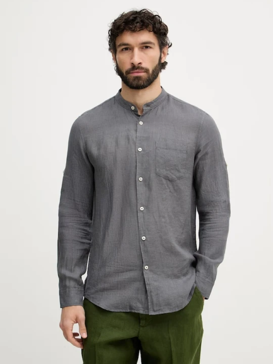 Zdjęcie produktu United Colors of Benetton koszula męska lniana szary