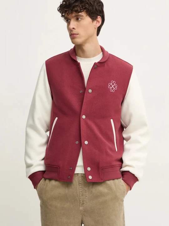 Zdjęcie produktu United Colors of Benetton kurtka bomber z domieszką wełny czerwony