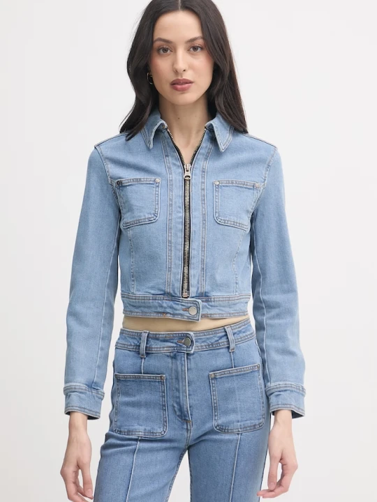 Zdjęcie produktu United Colors of Benetton kurtka jeansowa damska bawełniana z elastanem