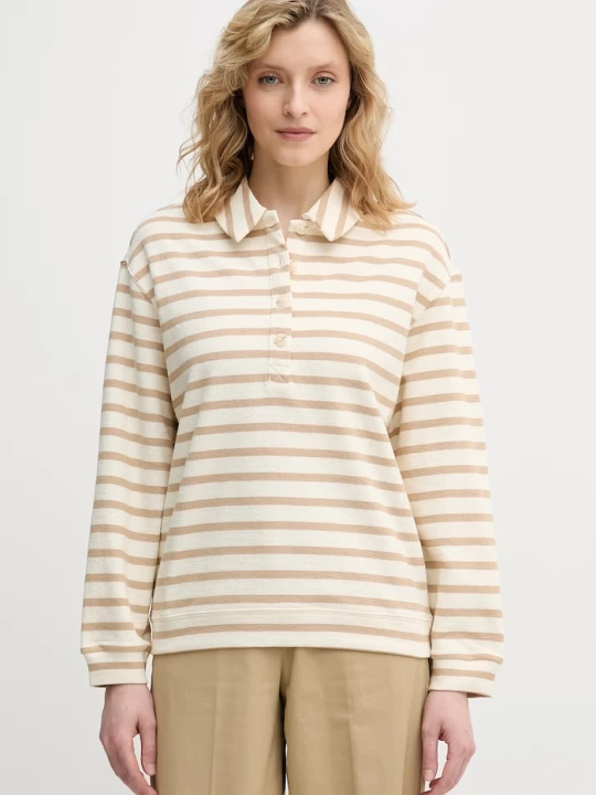 Zdjęcie produktu United Colors of Benetton longsleeve damski bawełniany beżowy