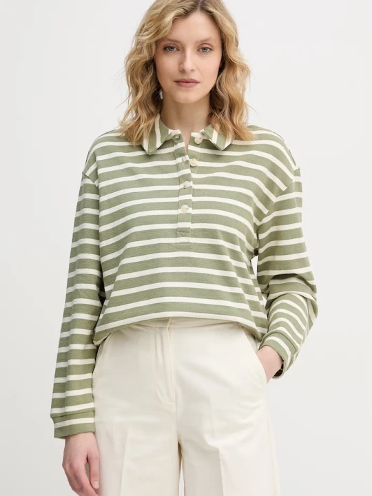 Zdjęcie produktu United Colors of Benetton longsleeve damski bawełniany zielony