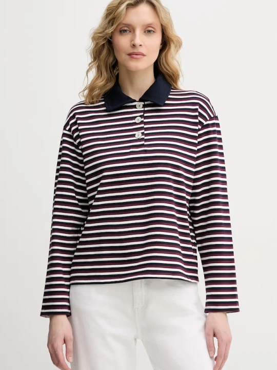 Zdjęcie produktu United Colors of Benetton longsleeve damski bawełniany bordowy