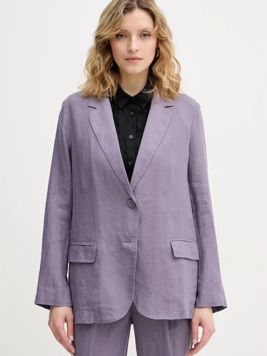 Zdjęcie produktu United Colors of Benetton marynarka jednorzędowa damska lniana
