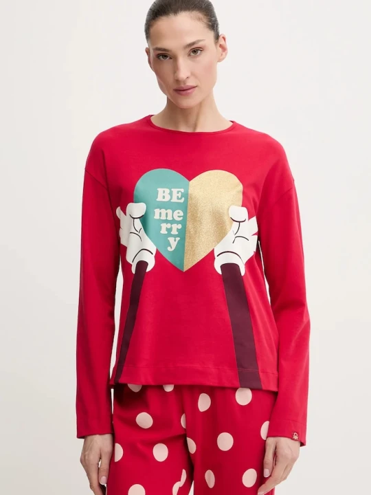 Zdjęcie produktu United Colors of Benetton piżama bawełniana czerwony