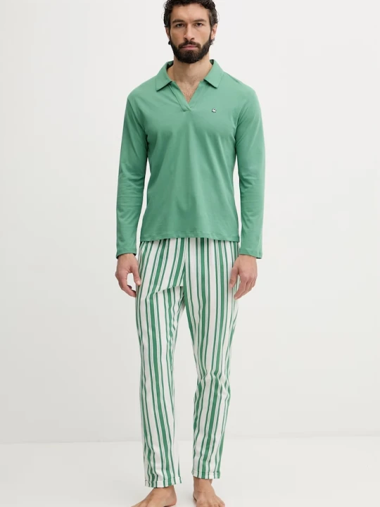 Zdjęcie produktu United Colors of Benetton piżama męska bawełniana zielony