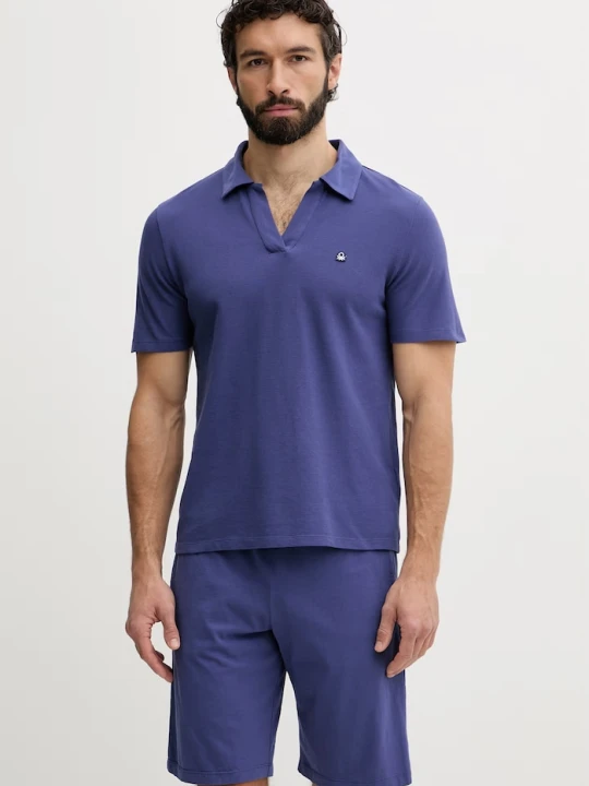Zdjęcie produktu United Colors of Benetton piżama męska bawełniana granatowy