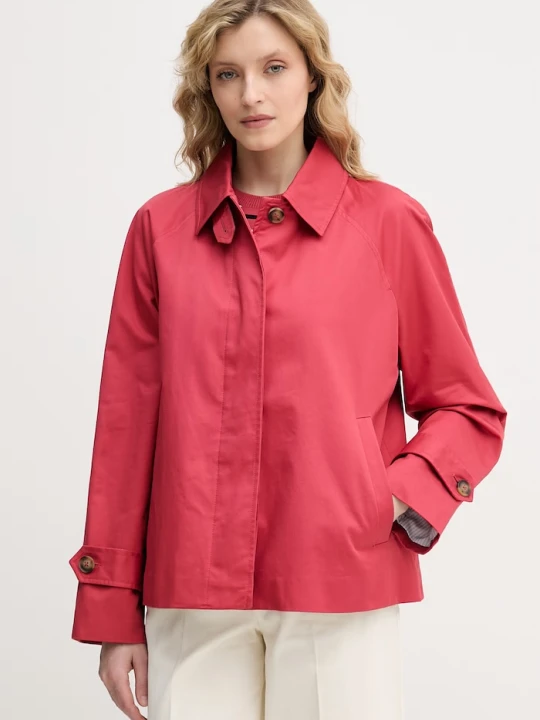Zdjęcie produktu United Colors of Benetton płaszcz damski bawełniany czerwony