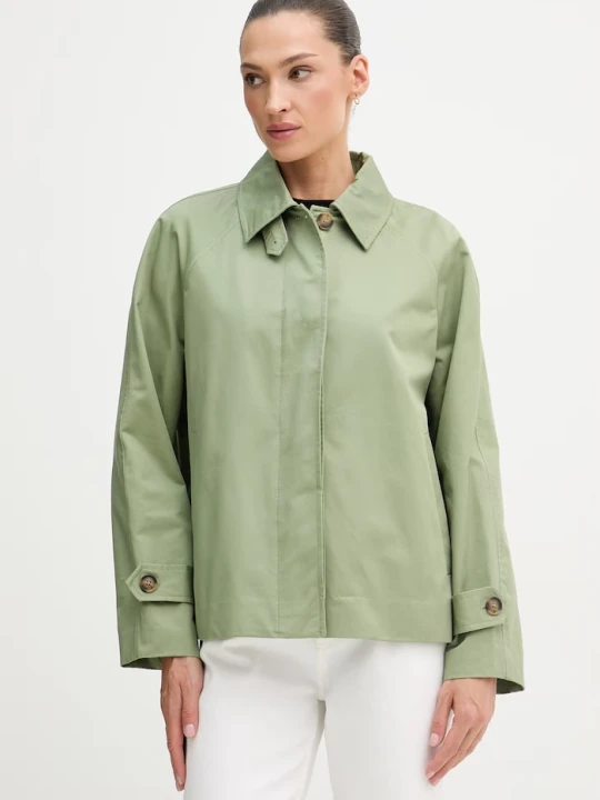 Zdjęcie produktu United Colors of Benetton płaszcz damski bawełniany zielony