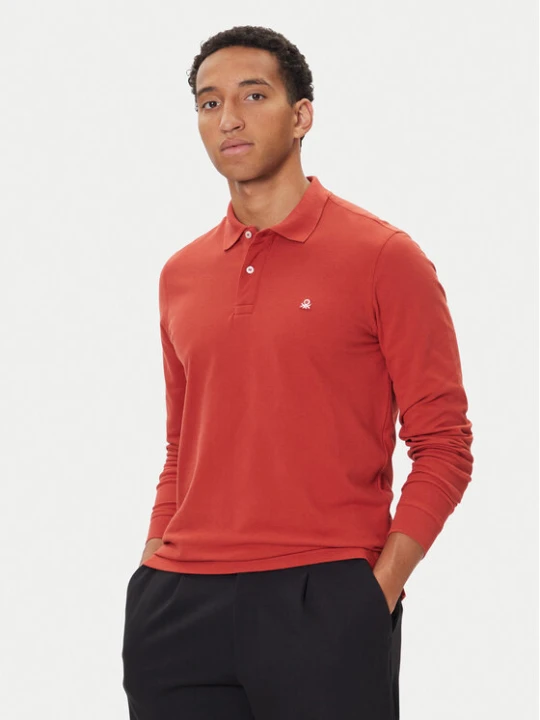 Zdjęcie produktu United Colors Of Benetton Polo 3089J3204 Bordowy Regular Fit