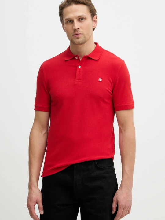 Zdjęcie produktu United Colors of Benetton polo męskie bawełniane z elastanem