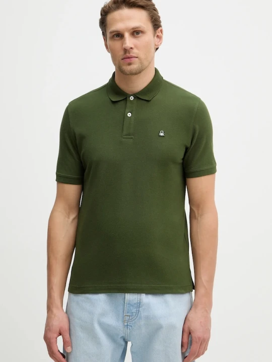 Zdjęcie produktu United Colors of Benetton polo męskie bawełniane z elastanem