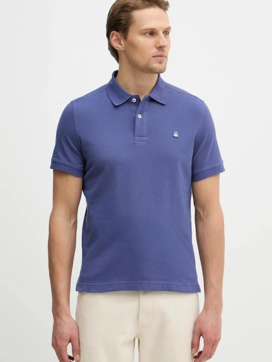 Zdjęcie produktu United Colors of Benetton polo bawełniane granatowy