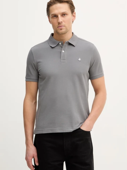 Zdjęcie produktu United Colors of Benetton polo bawełniane szary