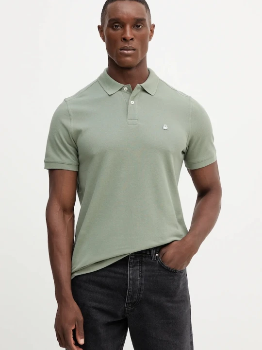 Zdjęcie produktu United Colors of Benetton polo bawełniane zielony