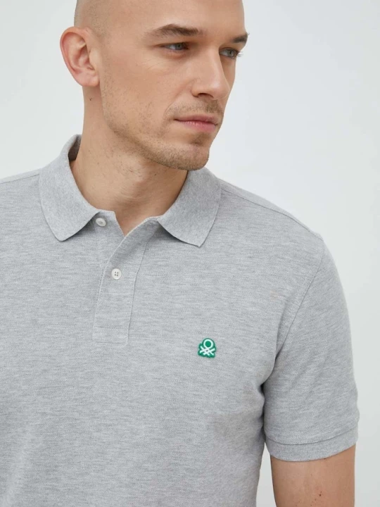 Zdjęcie produktu United Colors of Benetton polo bawełniane szary