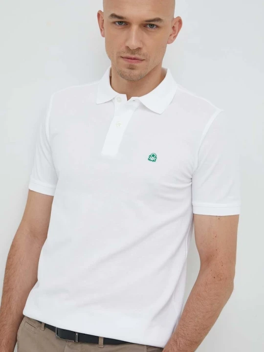 Zdjęcie produktu United Colors of Benetton polo bawełniane biały