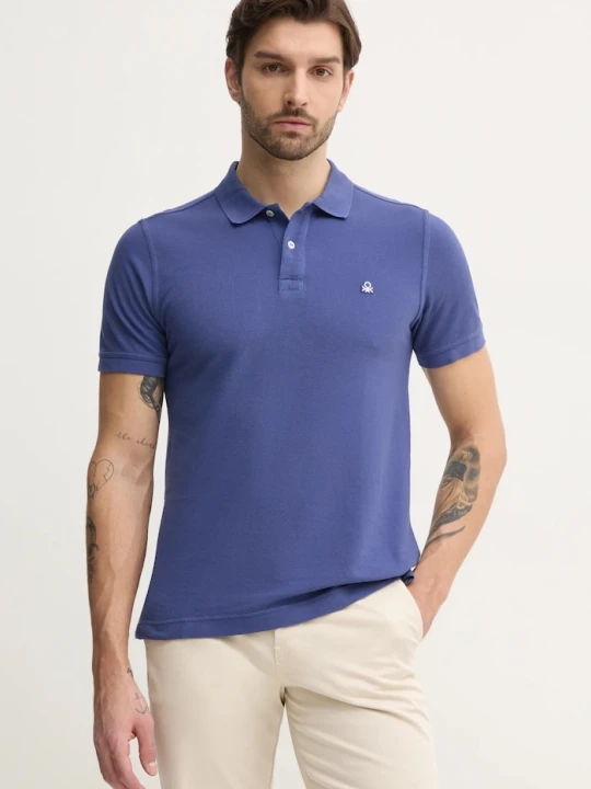 Zdjęcie produktu United Colors of Benetton polo bawełniane granatowy