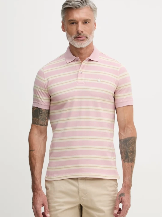 Zdjęcie produktu United Colors of Benetton polo męskie bawełniane różowy