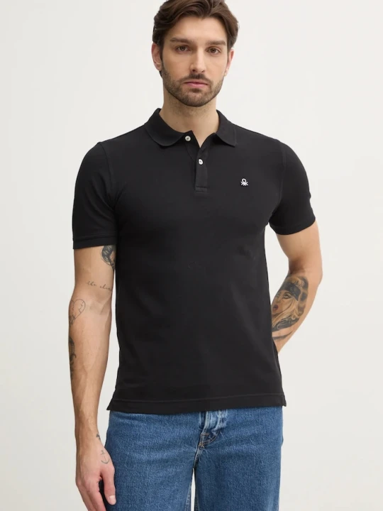 Zdjęcie produktu United Colors of Benetton polo męskie bawełniane z elastanem
