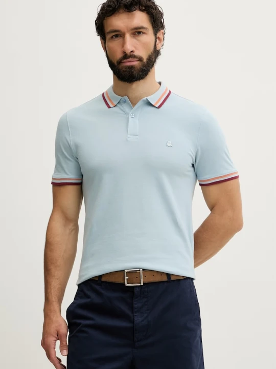Zdjęcie produktu United Colors of Benetton polo męskie bawełniane z elastanem