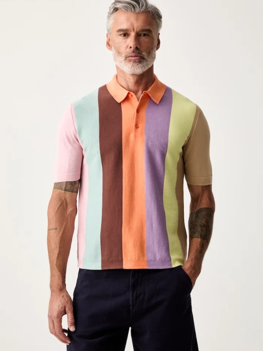 Zdjęcie produktu United Colors of Benetton polo swetrowe męskie bawełniane pomarańczowy