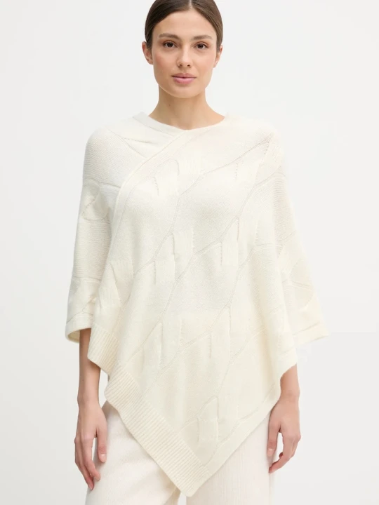 Zdjęcie produktu United Colors of Benetton poncho kaszmirowe beżowy