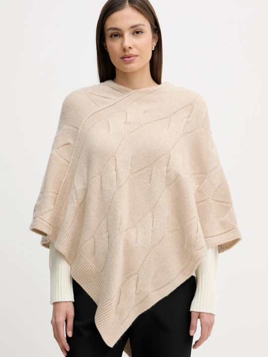 Zdjęcie produktu United Colors of Benetton poncho kaszmirowe beżowy