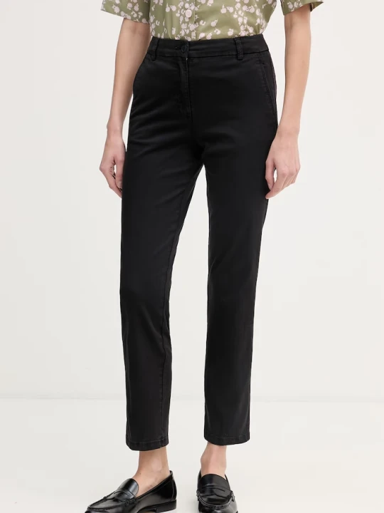 Zdjęcie produktu United Colors of Benetton spodnie chinos damskie bawełniane z elastanem czarny
