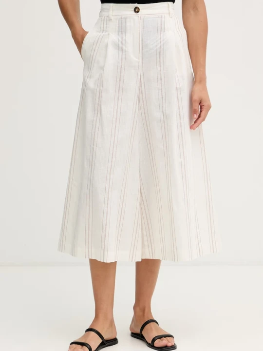 Zdjęcie produktu United Colors of Benetton spodnie culottes damskie z lnem