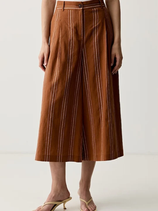 Zdjęcie produktu United Colors of Benetton spodnie culottes damskie z lnem
