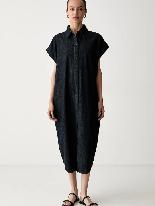 Zdjęcie produktu United Colors of Benetton sukienka oversize jeansowa granatowy