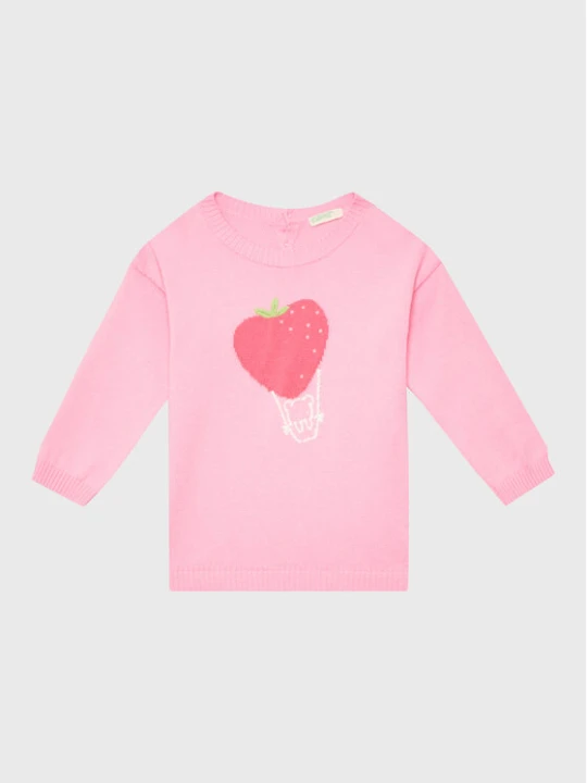 Zdjęcie produktu United Colors Of Benetton Sweter 1098B100K Różowy Regular Fit