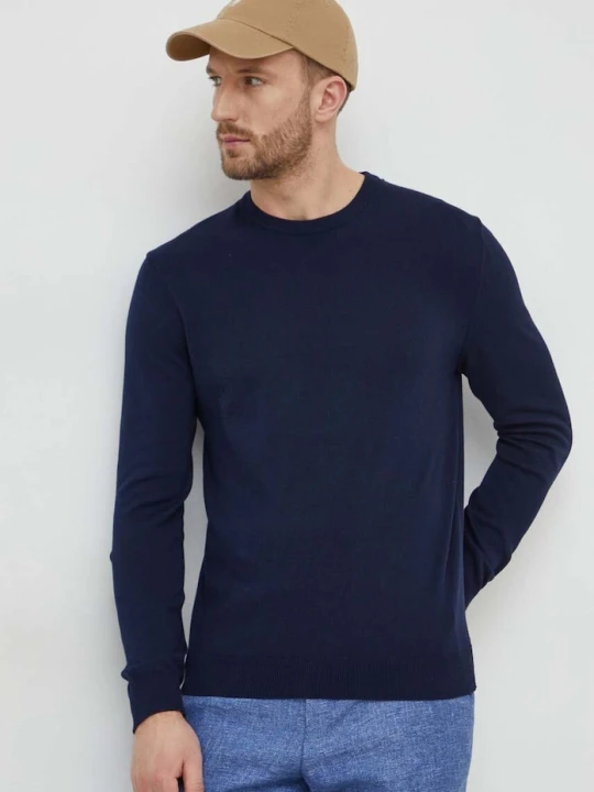 Zdjęcie produktu United Colors of Benetton sweter męski bawełniany granatowy