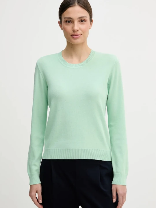 Zdjęcie produktu United Colors of Benetton sweter damski bawełniany zielony